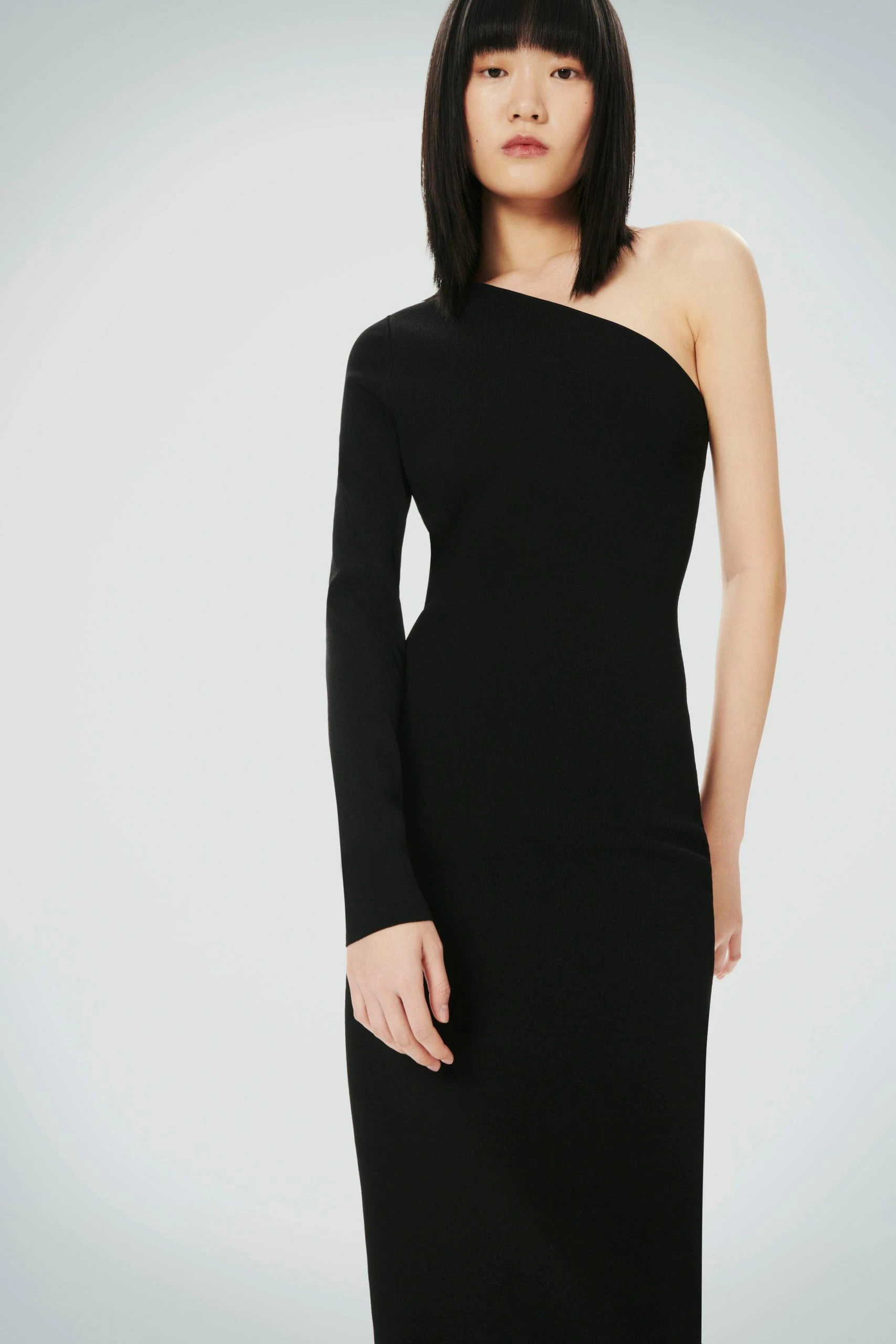 Victoria BeckhamVB Body One Shoulder Midi Dress - Black - Image 3
