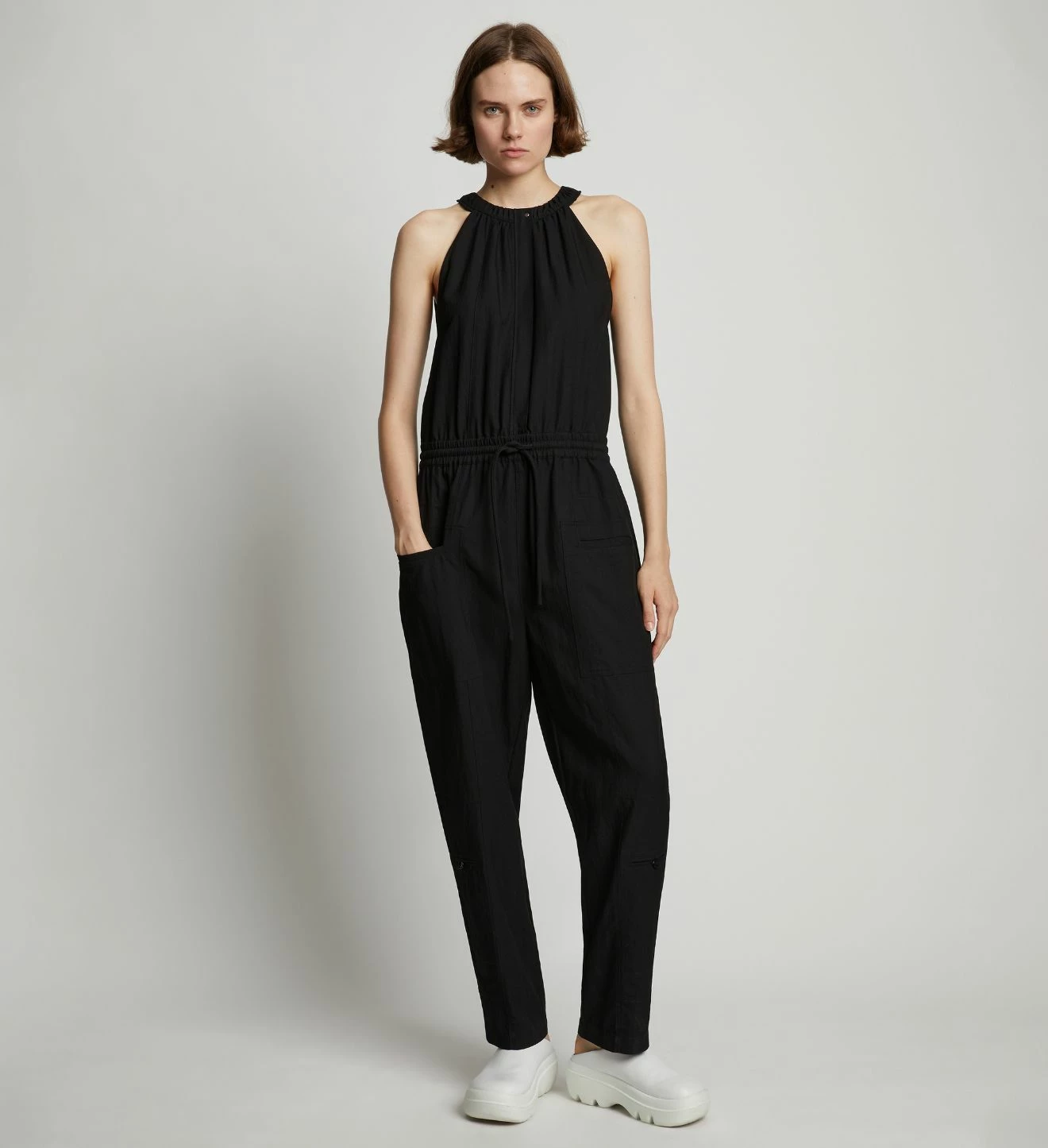 Proenza Schouler White LabelDrapey Tank Jumpsuit - Black 2 Proenza Schouler White LabelDrapey Tank Jumpsuit - Black - Image 2