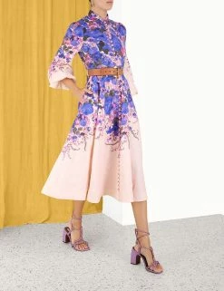 ZimmermannHigh Tide Buttoned Dress - Purple Floral -Viktoria & Woods shop 3.5723dhig.ppif .purple ikat floral side@2x