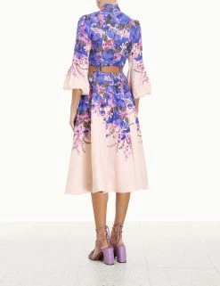 ZimmermannHigh Tide Buttoned Dress - Purple Floral -Viktoria & Woods shop 4.5723dhig.ppif .purple ikat floral back@2x