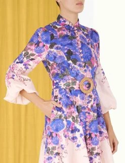 ZimmermannHigh Tide Buttoned Dress - Purple Floral -Viktoria & Woods shop 5.5723dhig.ppif .purple ikat floral detail@2x