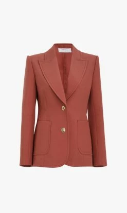 ZimmermannKaleidoscope Tailored Jacket - Lipstick