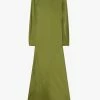 Silk LaundryFull Sleeve Bias Dress - Calla Green