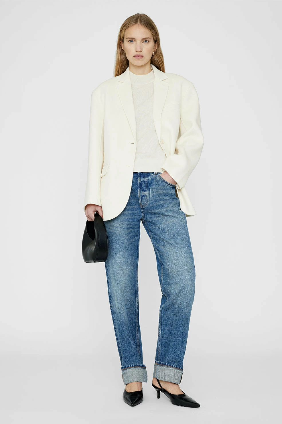 Anine BingQuinn Blazer - White 2 Anine BingQuinn Blazer - White - Image 2