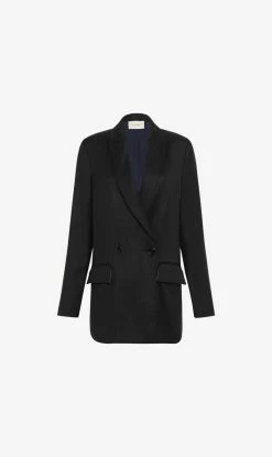 St AgniDouble Breasted Blazer - Black