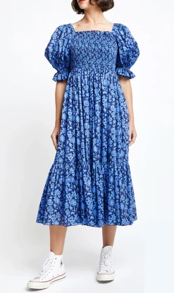 Karen WalkerAltitude Dress - Navy/Cornflower
