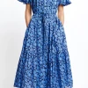 Karen WalkerRetreat Cotton Dress - Navy / Cornflower