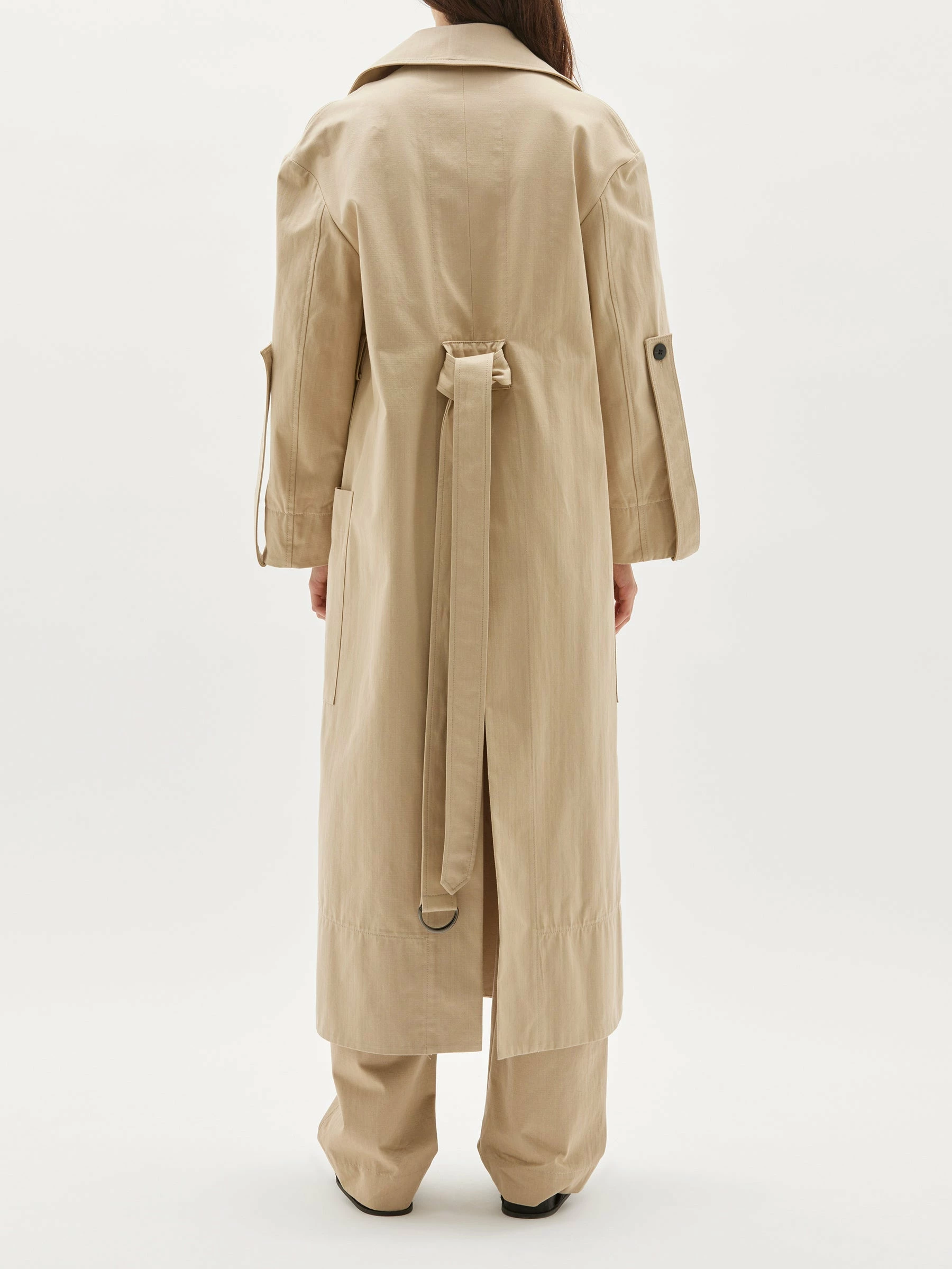 BassikeSlubbed Tab Detail Trench - Hemp Seed 5 BassikeSlubbed Tab Detail Trench - Hemp Seed - Image 5