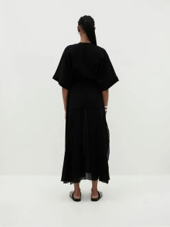 BassikeGauze Roll Sleeve Dress - Black 8 BassikeGauze Roll Sleeve Dress - Black -Viktoria & Woods shop R23WFD125 gauze roll sleeve dress black back 2000x 07e4d94e 363f 44f3 a61a ffd8f9f32e89@2x