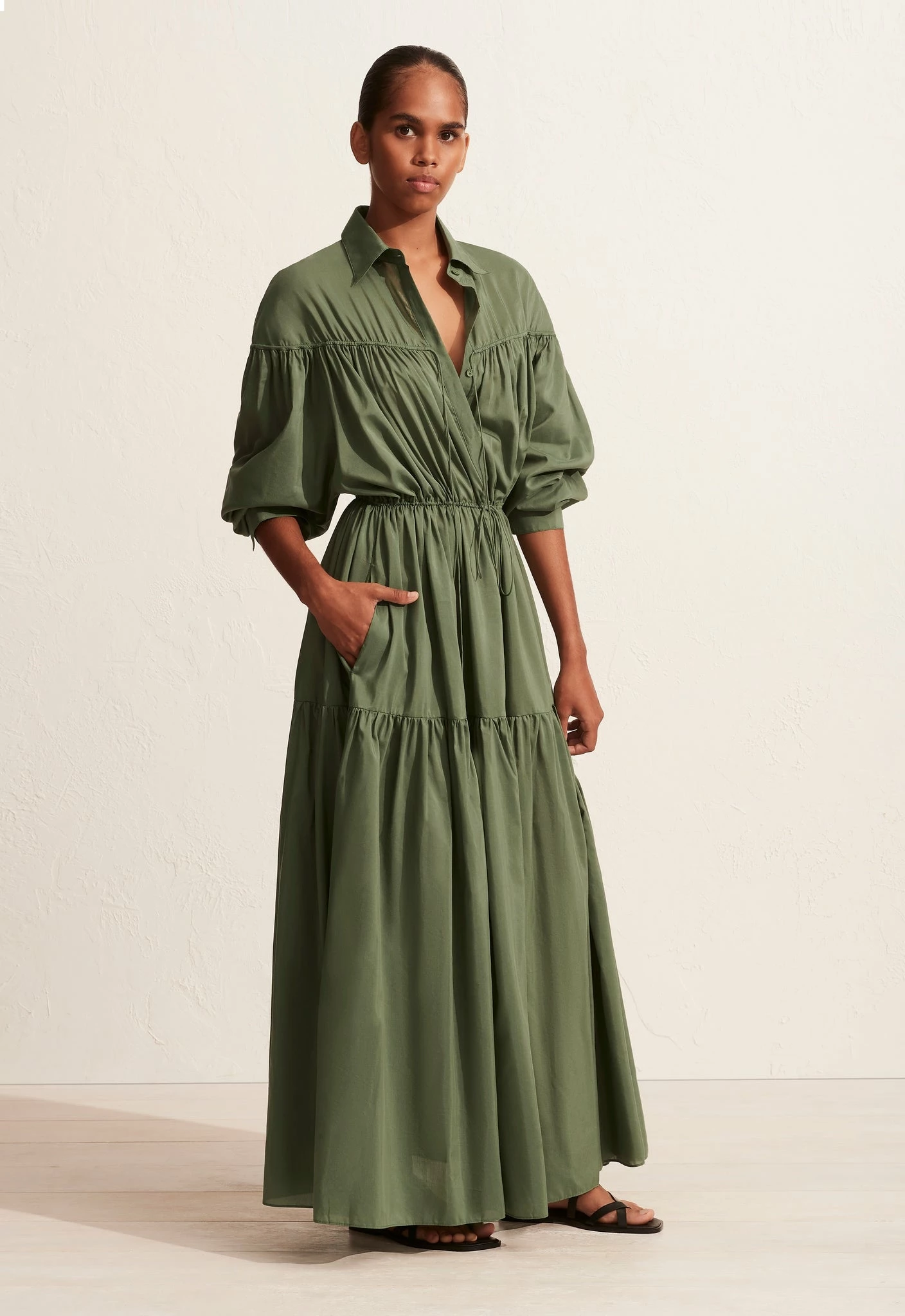 MatteauTiered Drawcord Dress - Fern 4 MatteauTiered Drawcord Dress - Fern - Image 4