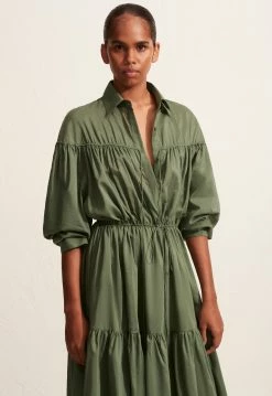 MatteauTiered Drawcord Dress - Fern 7 MatteauTiered Drawcord Dress - Fern -Viktoria & Woods shop S10 Tiered Drawcord Dress Fern 22251 Matteau D2 0884@2x