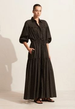 MatteauTiered Drawcord Dress - Polka -Viktoria & Woods shop S27 Tiered Drawcord Dress Polka Dot 22251 Matteau D6 1510@2x