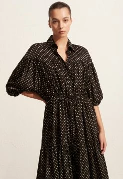 MatteauTiered Drawcord Dress - Polka -Viktoria & Woods shop S27 Tiered Drawcord Dress Polka Dot 22251 Matteau D6 1515@2x