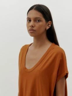 BassikeBoxy T.Shirt Dress - Orange Rust -Viktoria & Woods shop SS18WJD171 boxy t shirt dress with tail II orange rust detail2 2000x c34d151b d243 424c 946c 2223e97ac766@2x