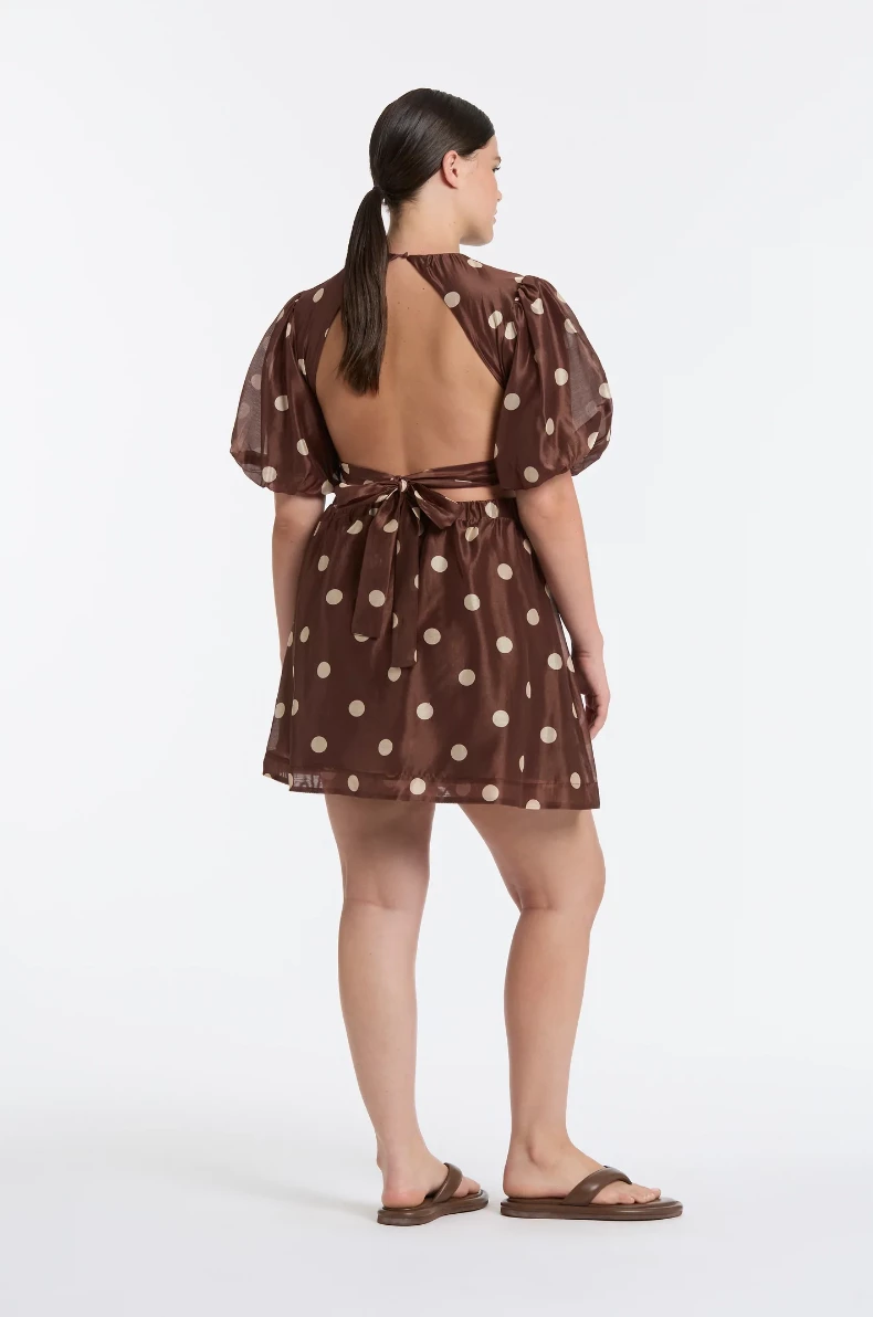 SIR THE LABELVivi Open Back Mini Dress - Marlon Polka Dot 3 SIR THE LABELVivi Open Back Mini Dress - Marlon Polka Dot - Image 3