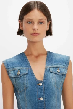 Victoria BeckhamSleeveless Mini Dress - Sandwashed Indigo -Viktoria & Woods shop Screenshot2023 01 05at9.17.03AM@2x