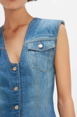 Victoria BeckhamSleeveless Mini Dress - Sandwashed Indigo -Viktoria & Woods shop Screenshot2023 01 05at9.17.15AM@2x