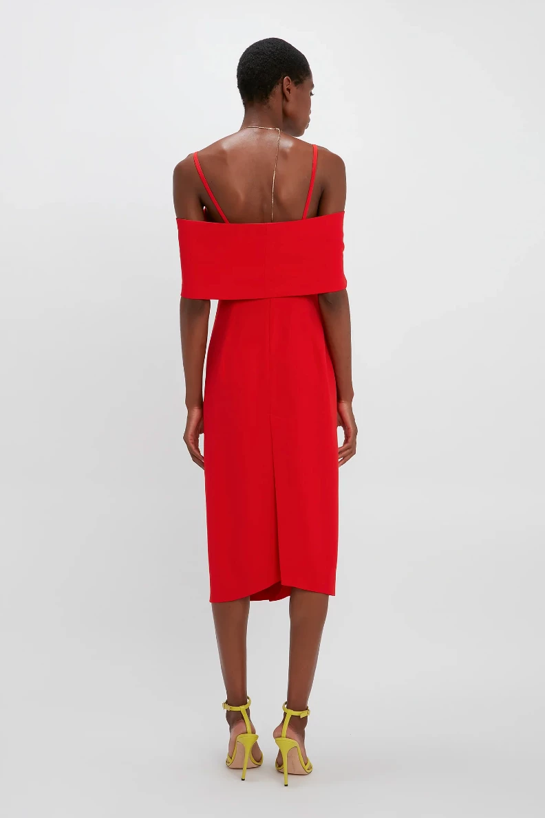 Victoria BeckhamOff-Shoulder Bandeau Dress - Tomato 6 Victoria BeckhamOff-Shoulder Bandeau Dress - Tomato - Image 6