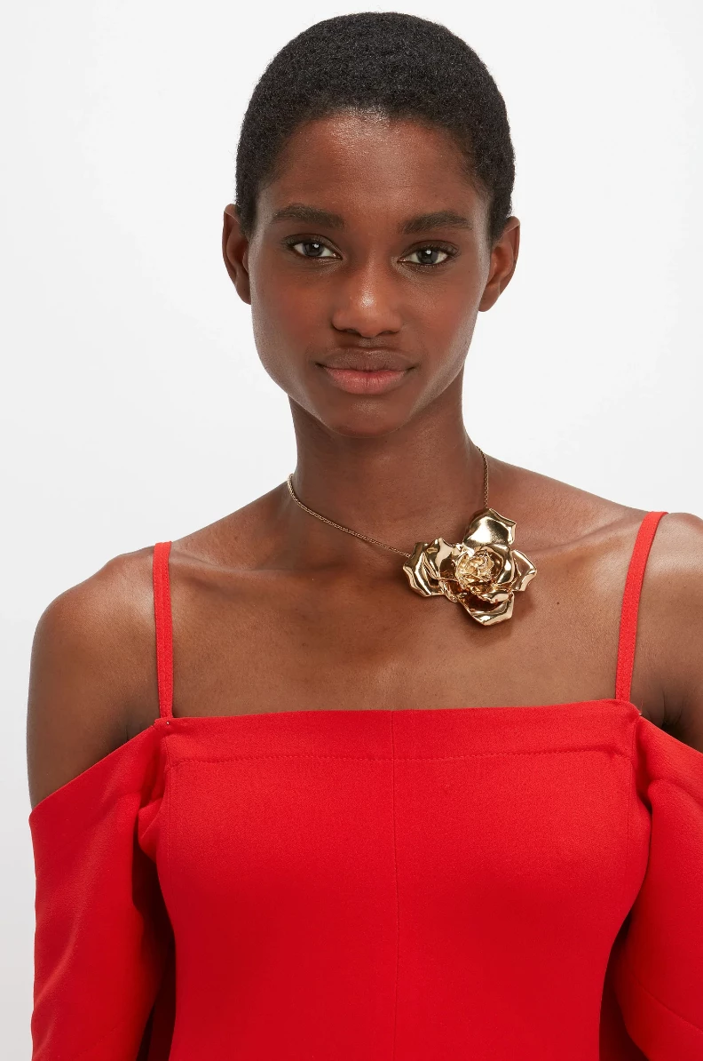 Victoria BeckhamOff-Shoulder Bandeau Dress - Tomato 5 Victoria BeckhamOff-Shoulder Bandeau Dress - Tomato - Image 5