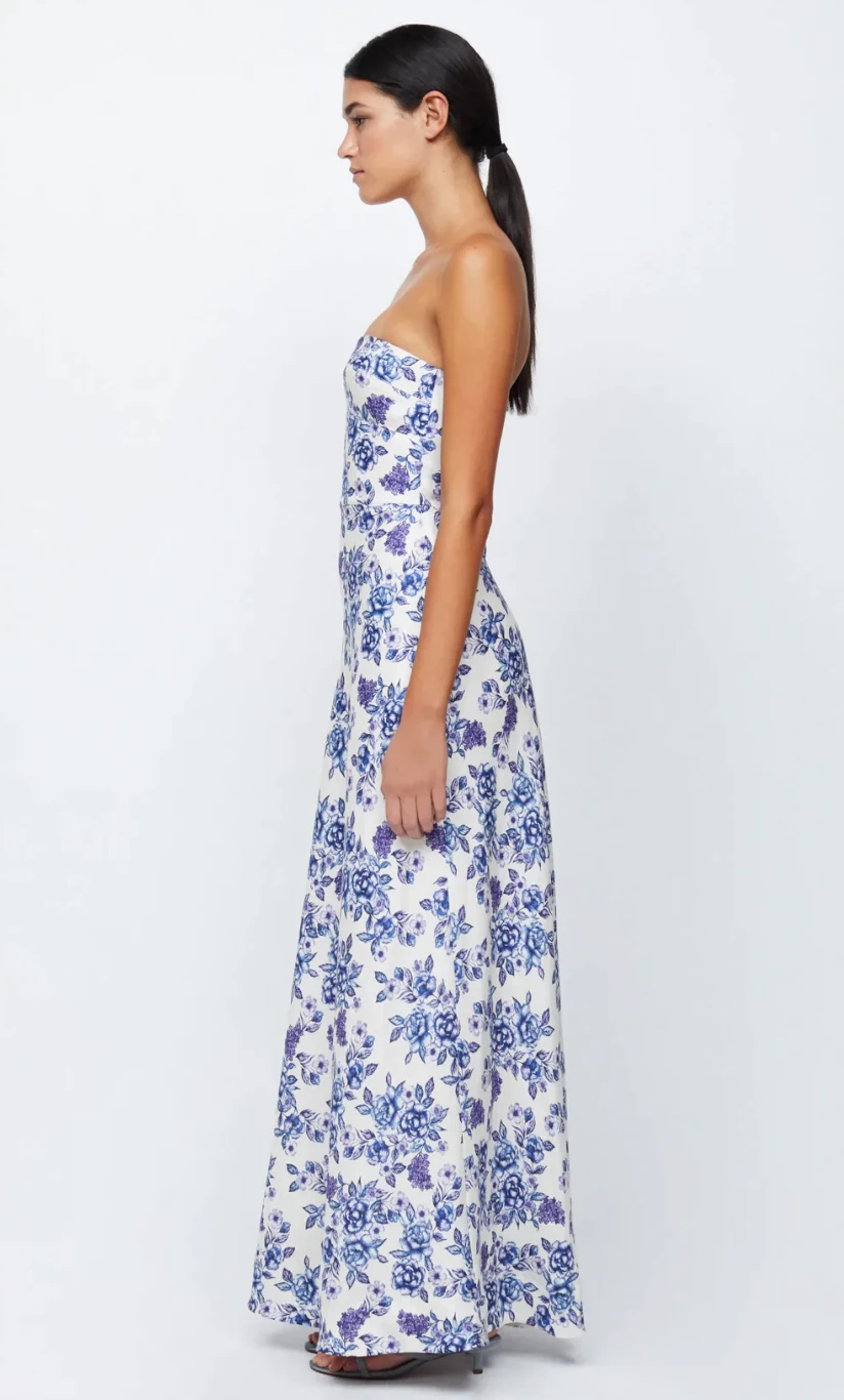 Bec + BridgeAudette Strapless Maxi - Porcelain Floral 4 Bec + BridgeAudette Strapless Maxi - Porcelain Floral - Image 4