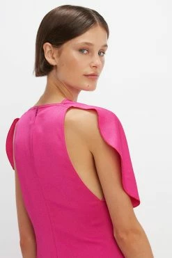 Victoria BeckhamCap Sleeve Mini Dress - Fuchsia -Viktoria & Woods shop VictoriaBeckham CapSleeveMiniDressInFuschia Pink 1123WDR004441B 2700 4050 247 WHITE LR Detail3 Model4 JPG 1100x f853addd 5c58 4c65 8240 edff485f322f@2x