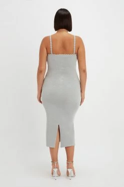 Victoria BeckhamVB Body Strapless Midi - Silver -Viktoria & Woods shop VictoriaBeckham VBBodyBandeauDressinSilver SILVER 1123KDR004453A 2700 4050 247 LR Back Model4 JPG2 2200x ed72b742 7d7f 41f4 8f3d 69c1236f1302@2x scaled