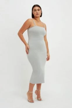 Victoria BeckhamVB Body Strapless Midi - Silver -Viktoria & Woods shop VictoriaBeckham VBBodyBandeauDressinSilver SILVER 1123KDR004453A 2700 4050 247 LR Side Model3 JPG2 2200x 8c90392e 1493 4203 bda0 67653bd7a375@2x scaled
