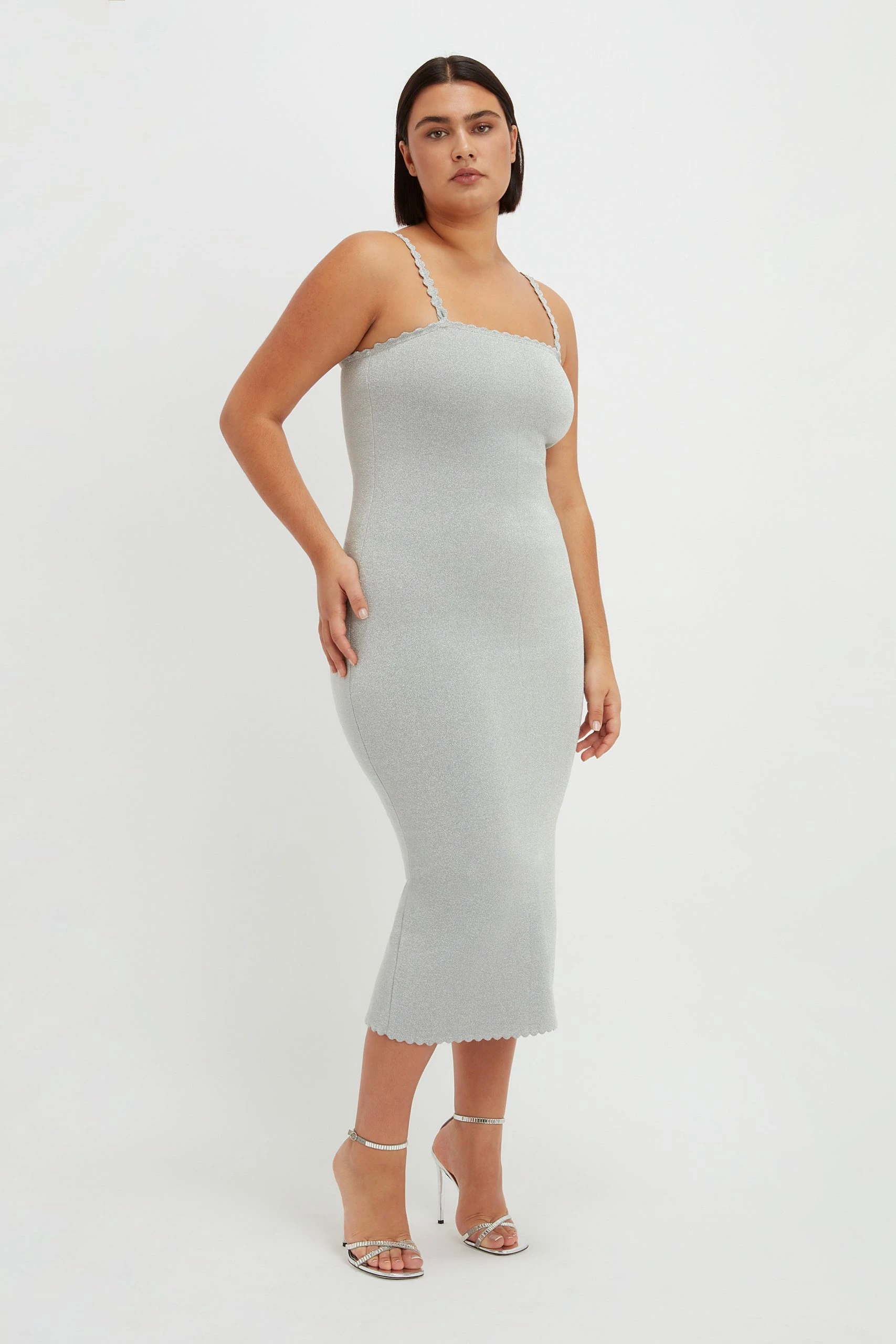 Victoria BeckhamVB Body Strapless Midi - Silver - Image 4