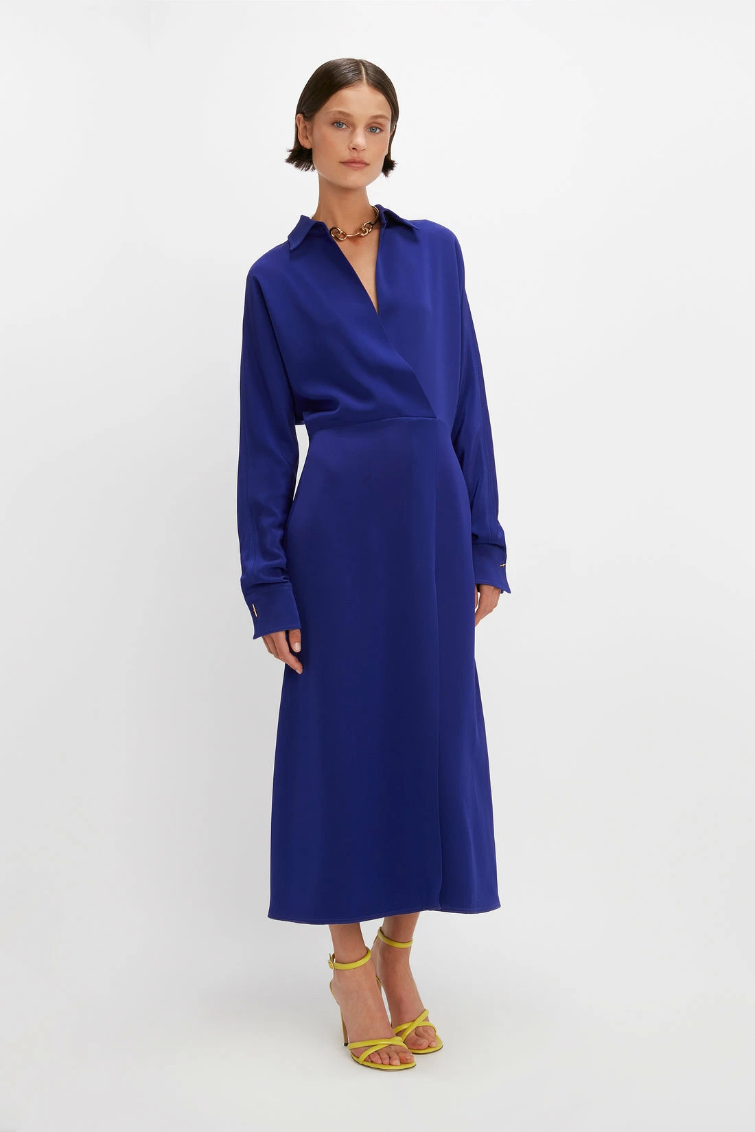 Victoria BeckhamWrap Front Dress - Electric Purple 3 Victoria BeckhamWrap Front Dress - Electric Purple - Image 3