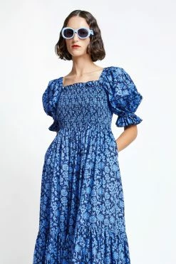 Karen WalkerAltitude Dress - Navy/Cornflower -Viktoria & Woods shop altitude short sleeve organic cotton dress navycornflower 42103 05 0549993001670965190@2x