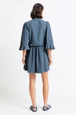 Karen WalkerOrganic Cotton Blossom Dress - Asphalt -Viktoria & Woods shop blossom organic cotton dress 42266 01 asphalt back 0812741001660873391@2x