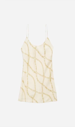 Anine BingLisette Slip Dress - Cream And Tan Link Print