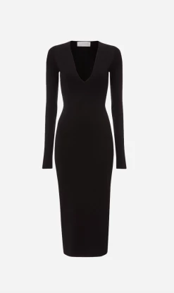 Victoria BeckhamVB Body Deep Vee Midi - Black