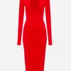 Victoria BeckhamVB Body Deep Vee Midi - Red