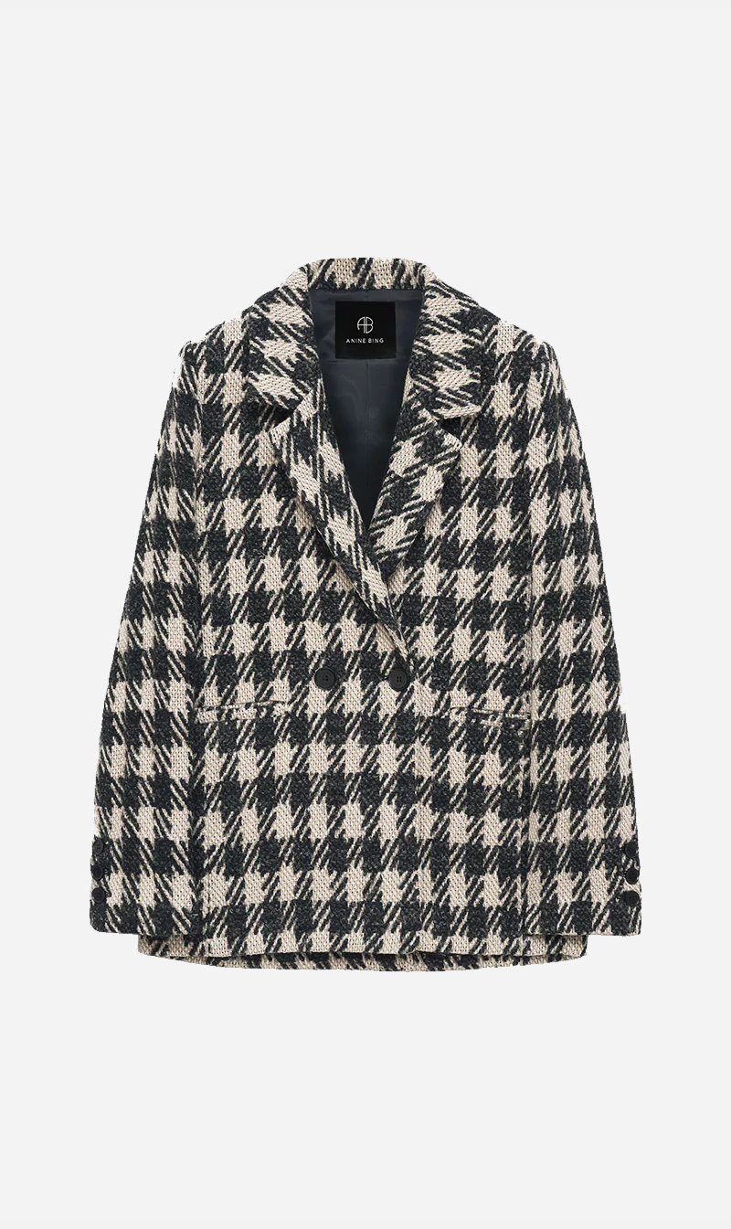 Anine BingDiana Blazer - Tan And Black 1 Anine BingDiana Blazer - Tan And Black