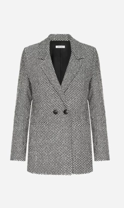 Anine BingFishbone Blazer - Black / Off White