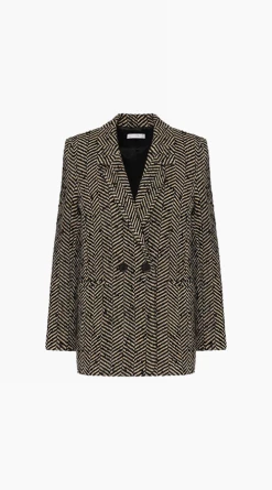 Anine BingFishbone Blazer - Cream And Black