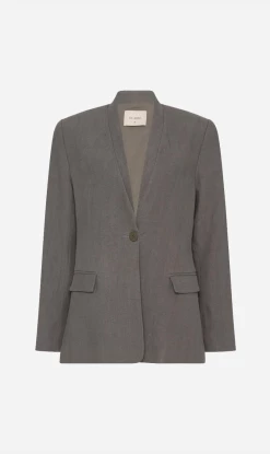St AgniLinen Cut Out Blazer - Castor Grey