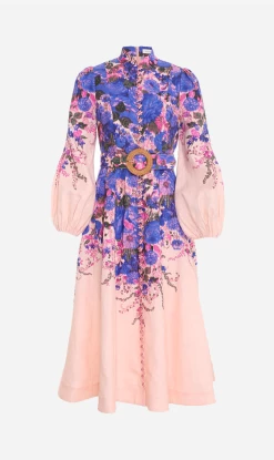 ZimmermannHigh Tide Buttoned Dress - Purple Floral