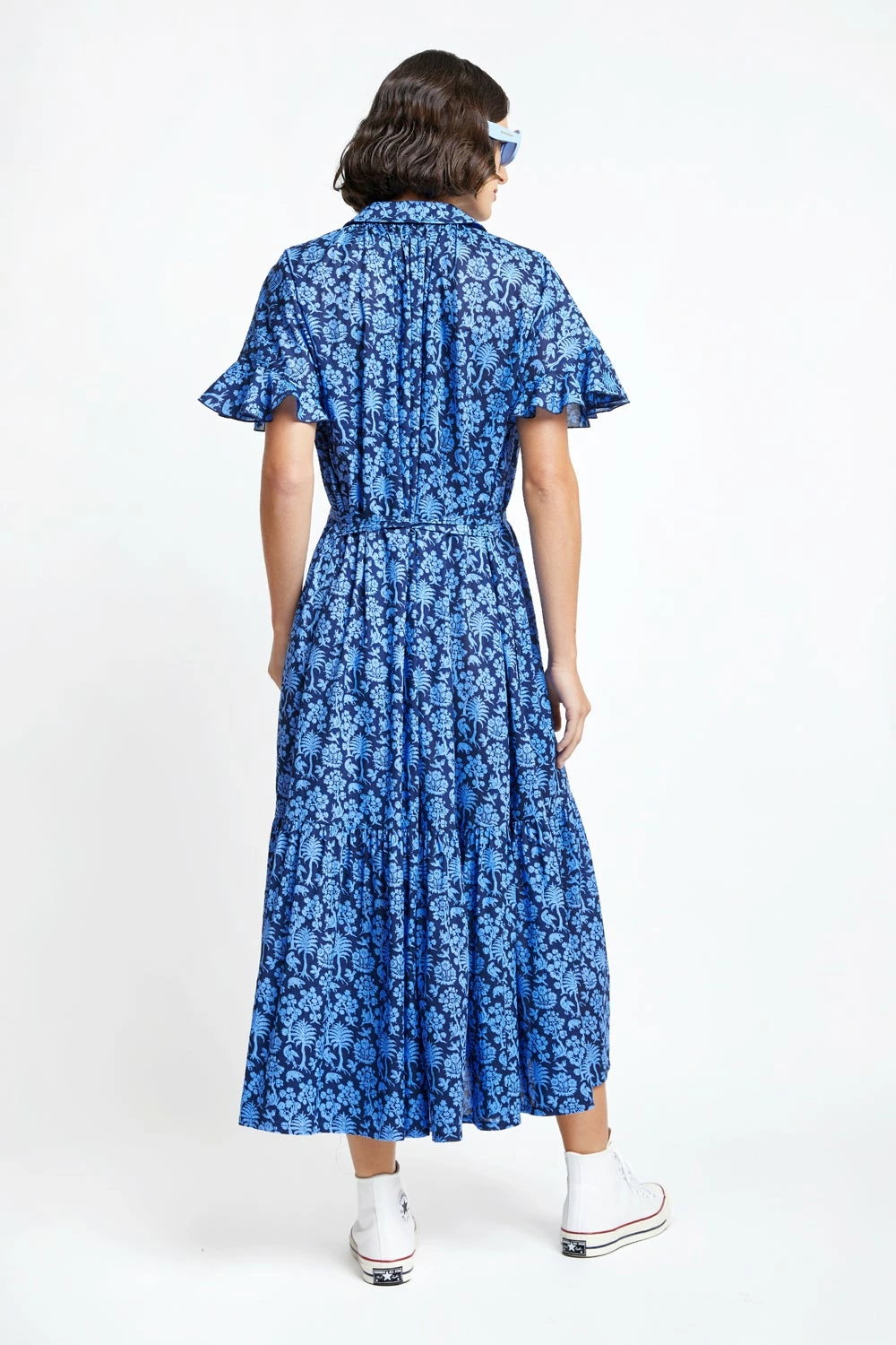 Karen WalkerRetreat Cotton Dress - Navy / Cornflower 2 Karen WalkerRetreat Cotton Dress - Navy / Cornflower - Image 2
