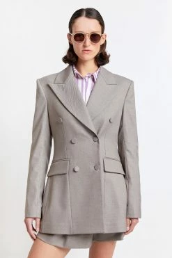 Karen WalkerTuxedo Double Breast Blazer - Bran -Viktoria & Woods shop tuxedo double breasted blazer 60209 bran 5 0704142001664842279@2x