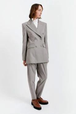 Karen WalkerTuxedo Double Breast Blazer - Bran -Viktoria & Woods shop tuxedo double breasted blazer 60209 bran back 0331027001664842279@2x