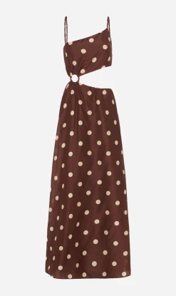 SIR THE LABELVivi Asymmetrical Cut Out Dress - Marlon Polka Dot