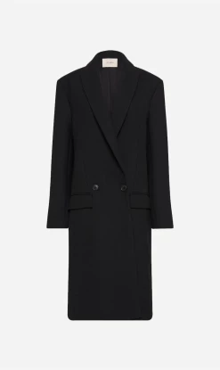 St. AgniDouble Breasted Wool Coat - Black