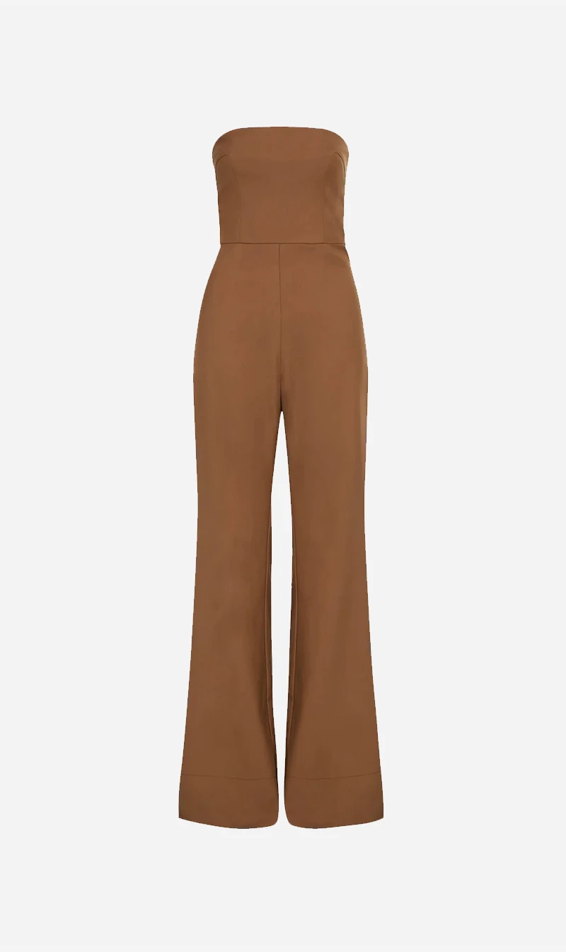 St. AgniTailored Wool Jumpsuit - Truffle 1 St. AgniTailored Wool Jumpsuit - Truffle